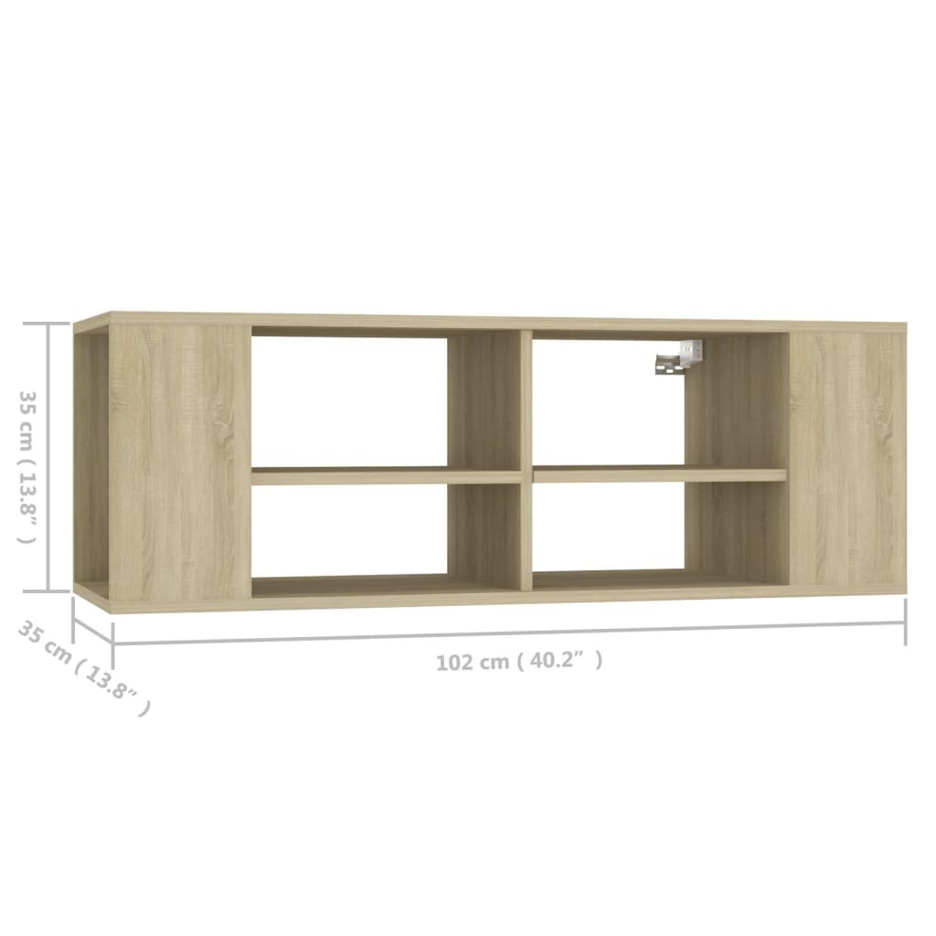 vidaXL Meuble TV mural chêne Sonoma 102x35x35 cm Aggloméré