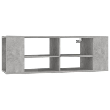 vidaXL Meuble TV mural gris béton 102x35x35 cm Aggloméré