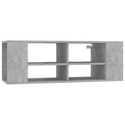 vidaXL Meuble TV mural gris béton 102x35x35 cm Aggloméré