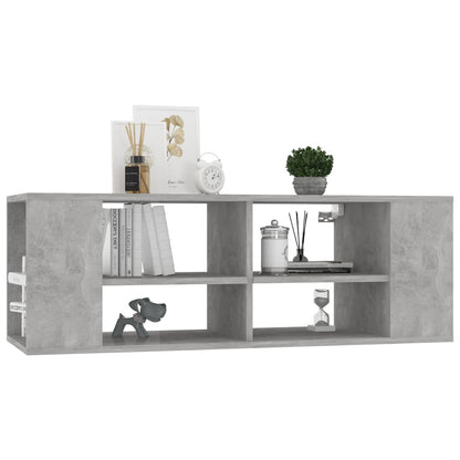 vidaXL Meuble TV mural gris béton 102x35x35 cm Aggloméré