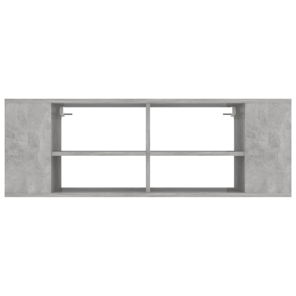 vidaXL Meuble TV mural gris béton 102x35x35 cm Aggloméré