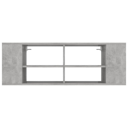 vidaXL Meuble TV mural gris béton 102x35x35 cm Aggloméré