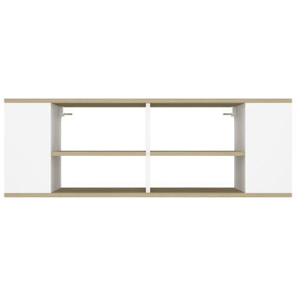 vidaXL Meuble TV mural Chêne Sonoma blanc 102 x 35 x 35 cm Bois d'ingénierie