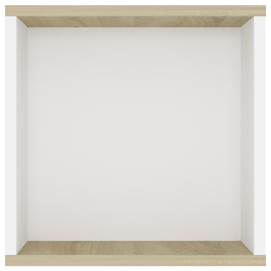 vidaXL Meuble TV mural Chêne Sonoma blanc 102 x 35 x 35 cm Bois d'ingénierie