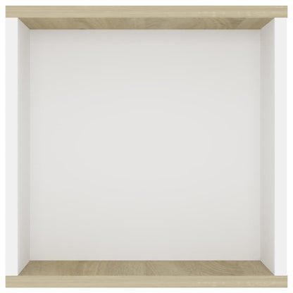 vidaXL Meuble TV mural Chêne Sonoma blanc 102 x 35 x 35 cm Bois d'ingénierie