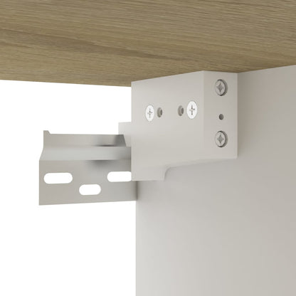 vidaXL Meuble TV mural Chêne Sonoma blanc 102 x 35 x 35 cm Bois d'ingénierie