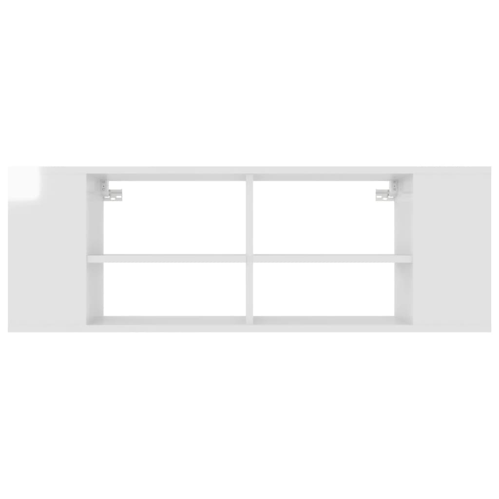 vidaXL Meuble TV mural blanc brillant 102x35x35 cm Aggloméré