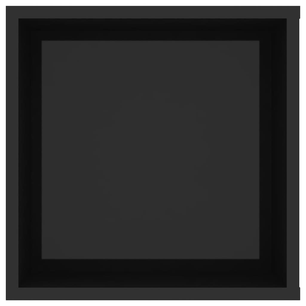 vidaXL Meuble TV mural noir brillant 102x35x35 cm Aggloméré