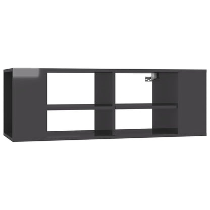 Meuble TV mural vidaXL gris brillant 102x35x35 cm Aggloméré