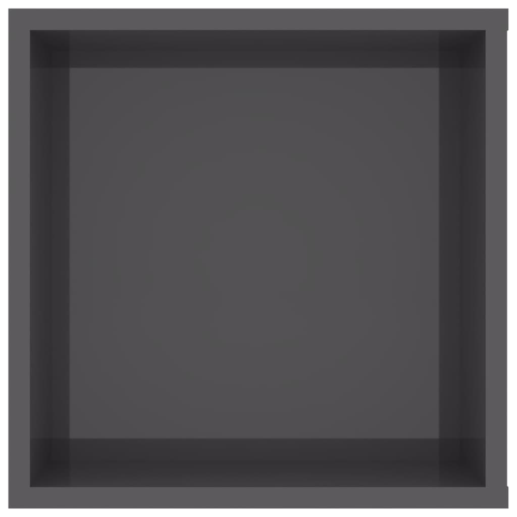 Meuble TV mural vidaXL gris brillant 102x35x35 cm Aggloméré