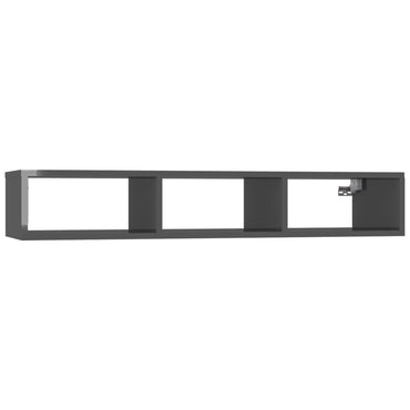 vidaXL Wandregal Hochglanz-Grau 102x30x17 cm Holzwerkstoff