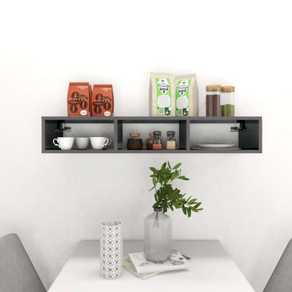 vidaXL Wandregal Hochglanz-Grau 102x30x17 cm Holzwerkstoff