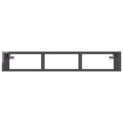 vidaXL Wandregal Hochglanz-Grau 102x30x17 cm Holzwerkstoff