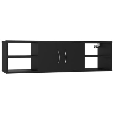 vidaXL Étagère murale noire 102x30x29 cm Bois d'ingénierie