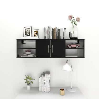 vidaXL Étagère murale noire 102x30x29 cm Bois d'ingénierie