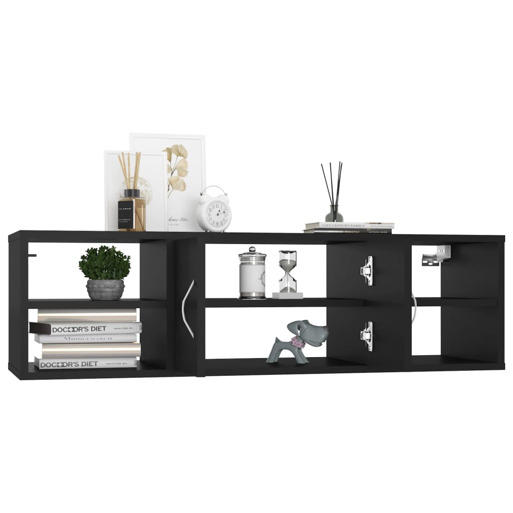 vidaXL Étagère murale noire 102x30x29 cm Bois d'ingénierie