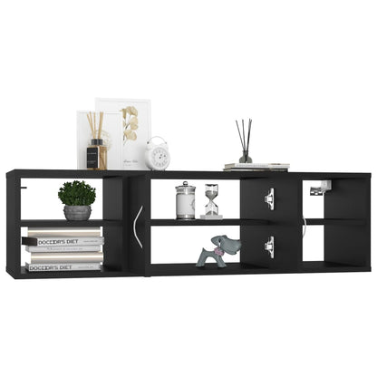 vidaXL Étagère murale noire 102x30x29 cm Bois d'ingénierie