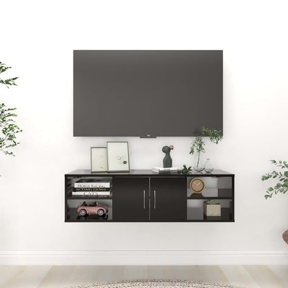 vidaXL Étagère murale noire 102x30x29 cm Bois d'ingénierie