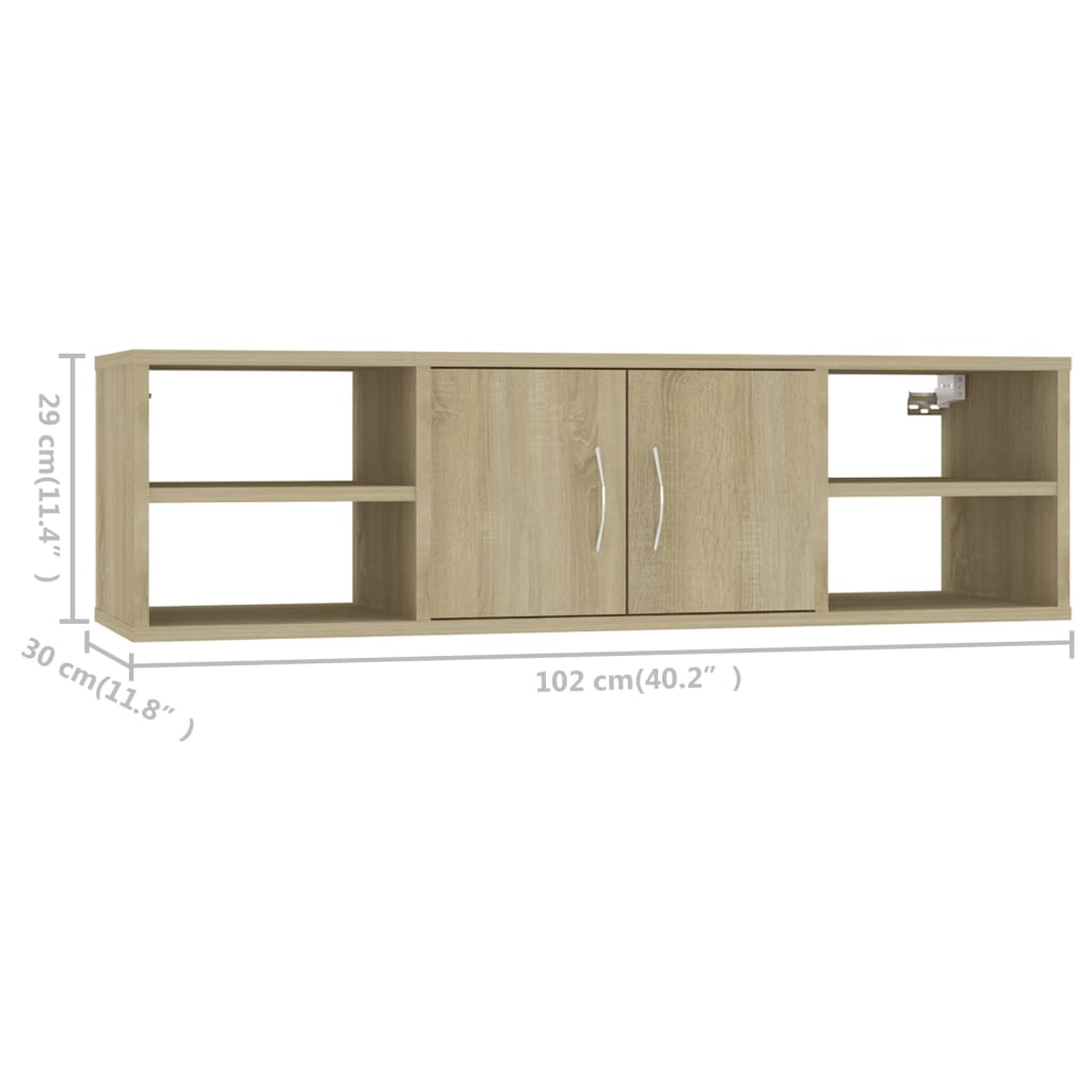 vidaXL Étagère murale chêne sonoma 102x30x29 cm aggloméré
