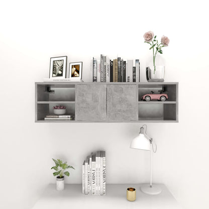 vidaXL Étagère murale gris béton 102x30x29 cm bois d'ingénierie
