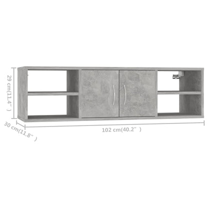 vidaXL Étagère murale gris béton 102x30x29 cm bois d'ingénierie