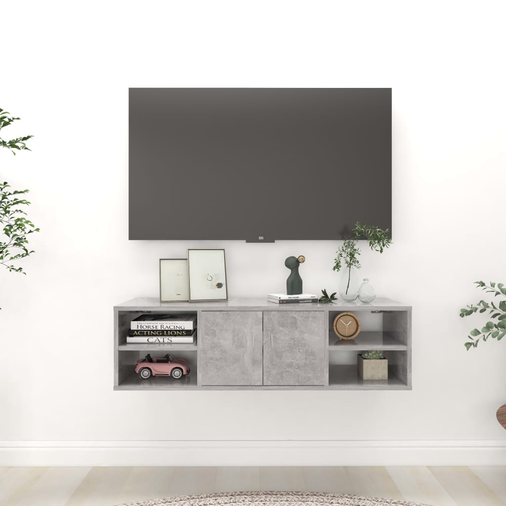 vidaXL Étagère murale gris béton 102x30x29 cm bois d'ingénierie