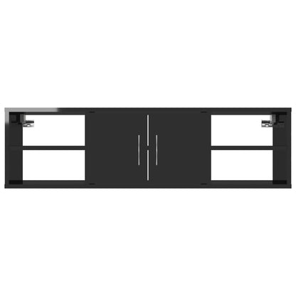 vidaXL Wandregal Hochglanz-Schwarz 102x30x29 cm Holzwerkstoff