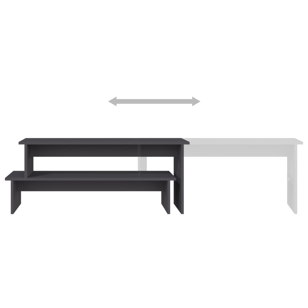 vidaXL Meuble TV gris 180x30x43 cm Aggloméré