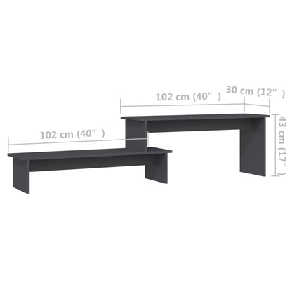 vidaXL Meuble TV gris 180x30x43 cm Aggloméré