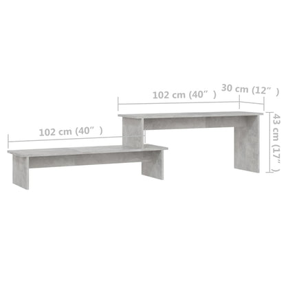 vidaXL Meuble TV gris béton 180x30x43 cm Bois d'ingénierie