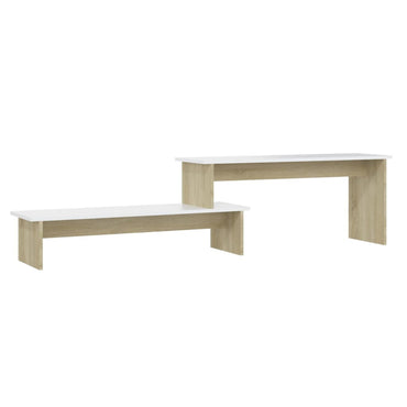 vidaXL Meuble TV chêne Sonoma blanc 180x30x43 cm bois d'ingénierie