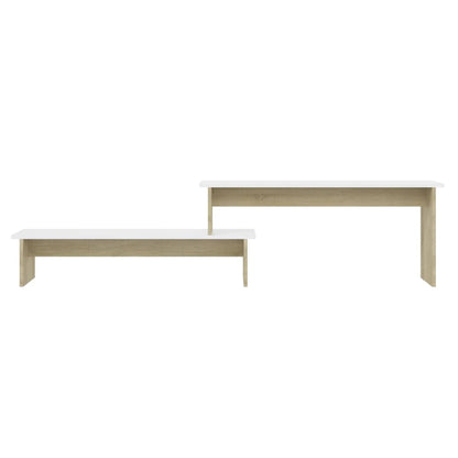 vidaXL Meuble TV chêne Sonoma blanc 180x30x43 cm bois d'ingénierie