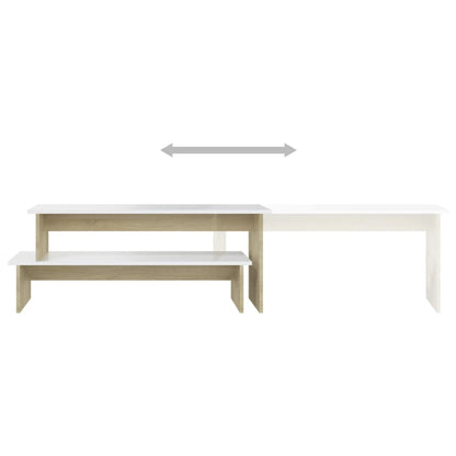 vidaXL Meuble TV chêne Sonoma blanc 180x30x43 cm bois d'ingénierie