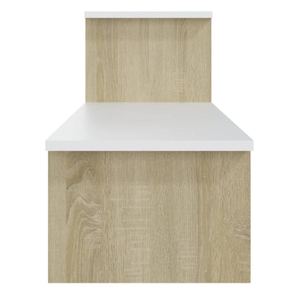 vidaXL Meuble TV chêne Sonoma blanc 180x30x43 cm bois d'ingénierie