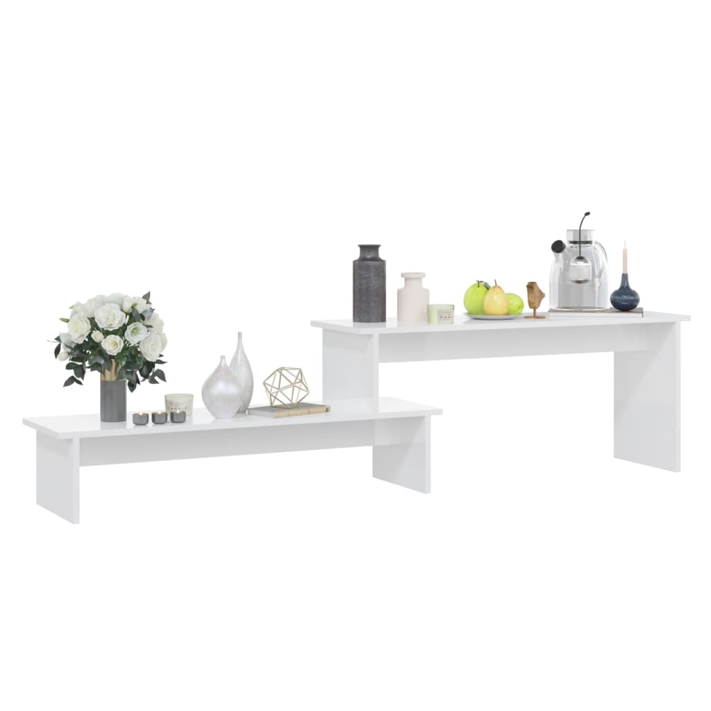 vidaXL Meuble TV blanc brillant 180x30x43 cm Aggloméré