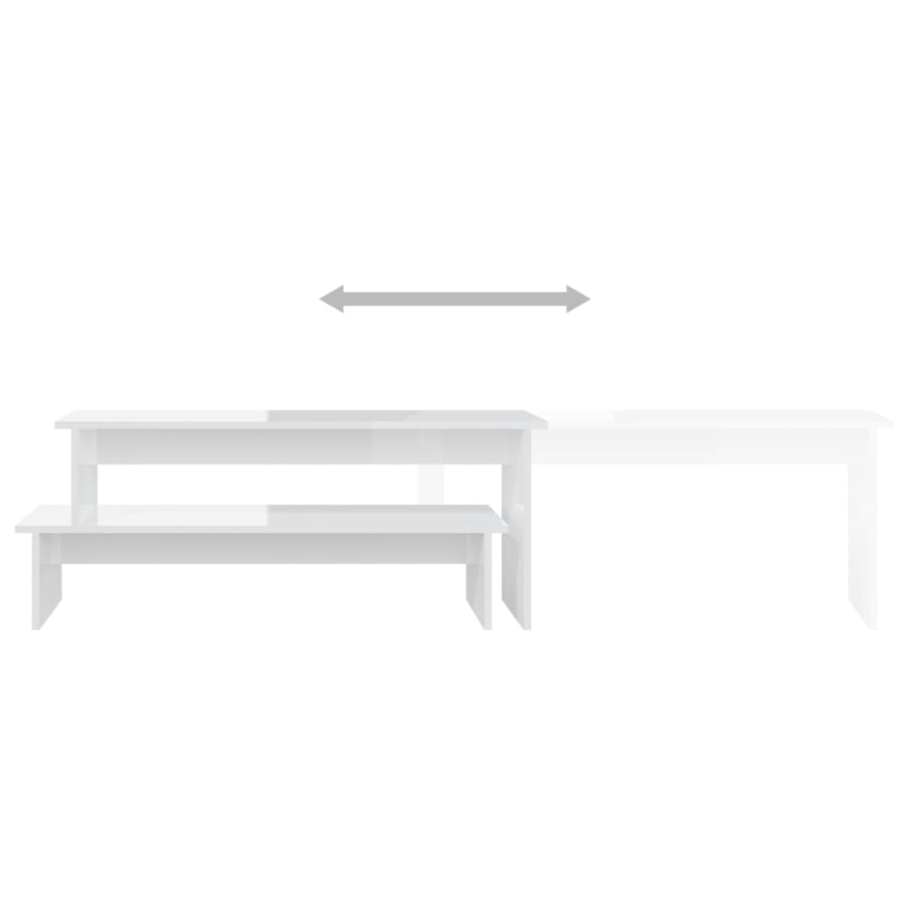 vidaXL Meuble TV blanc brillant 180x30x43 cm Aggloméré