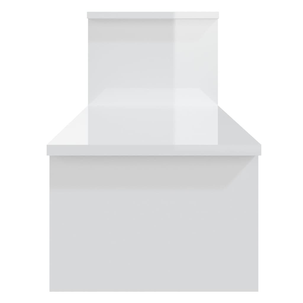 vidaXL Meuble TV blanc brillant 180x30x43 cm Aggloméré