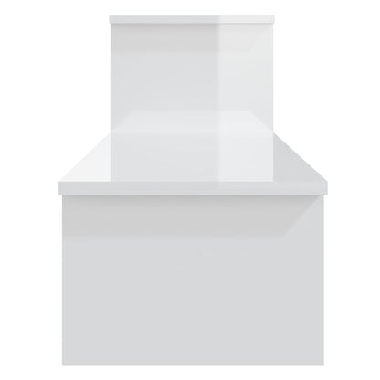 vidaXL Meuble TV blanc brillant 180x30x43 cm Aggloméré