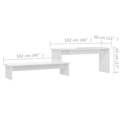 vidaXL Meuble TV blanc brillant 180x30x43 cm Aggloméré