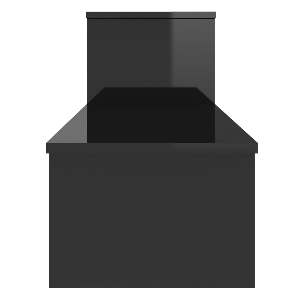 vidaXL Meuble TV Noir brillant 180x30x43 cm Bois d'ingénierie