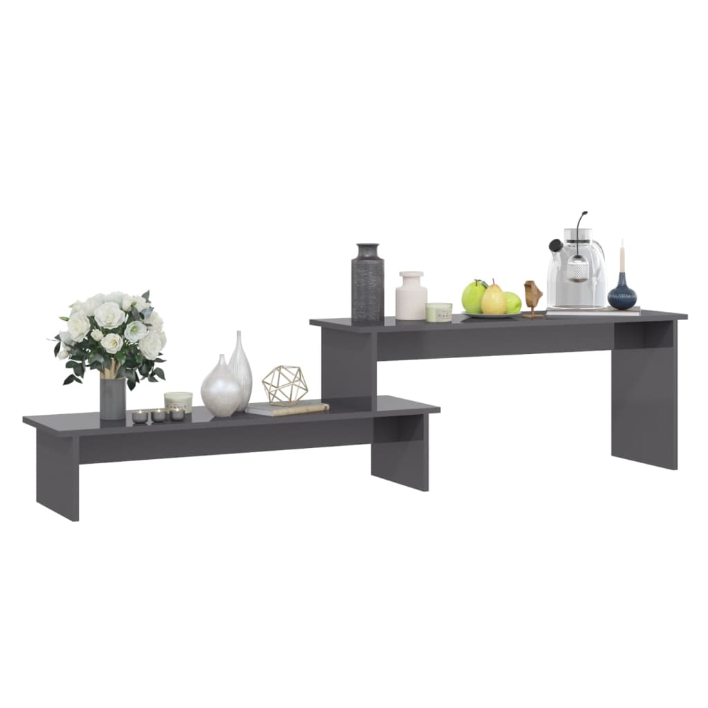 vidaXL Meuble TV gris brillant 180x30x43 cm Bois d'ingénierie