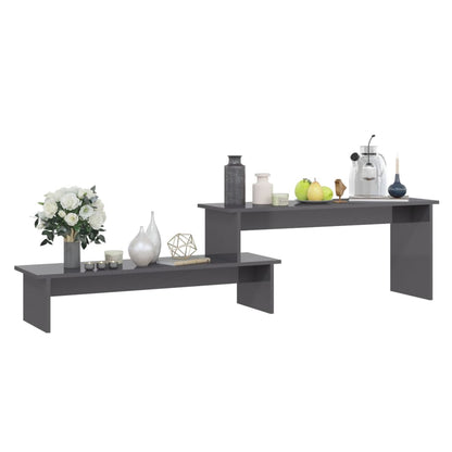 vidaXL Meuble TV gris brillant 180x30x43 cm Bois d'ingénierie