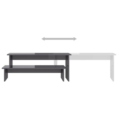 vidaXL Meuble TV gris brillant 180x30x43 cm Bois d'ingénierie