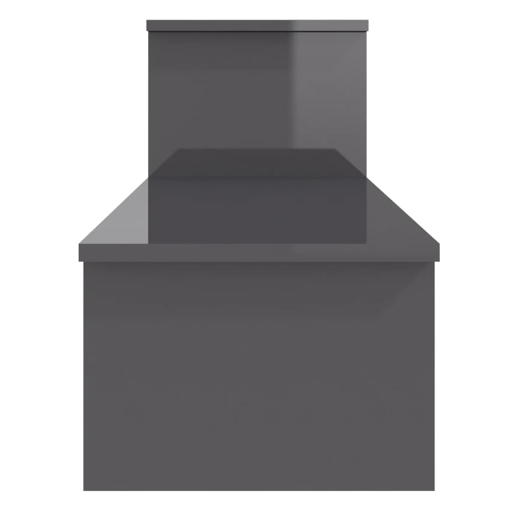 vidaXL Meuble TV gris brillant 180x30x43 cm Bois d'ingénierie