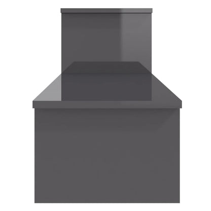 vidaXL Meuble TV gris brillant 180x30x43 cm Bois d'ingénierie