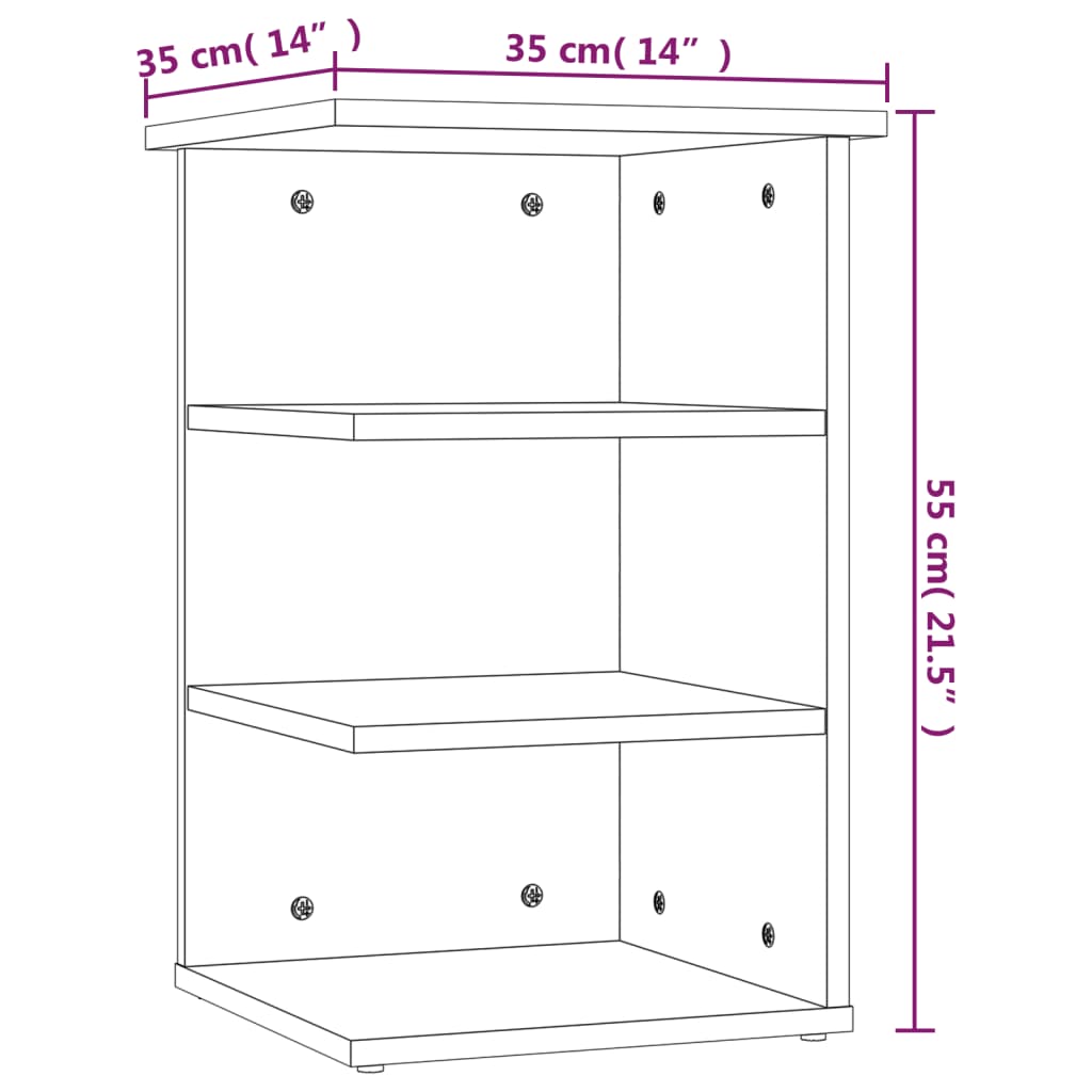 vidaXL Étagère d'appoint blanc 35x35x55 cm Bois d'ingénierie