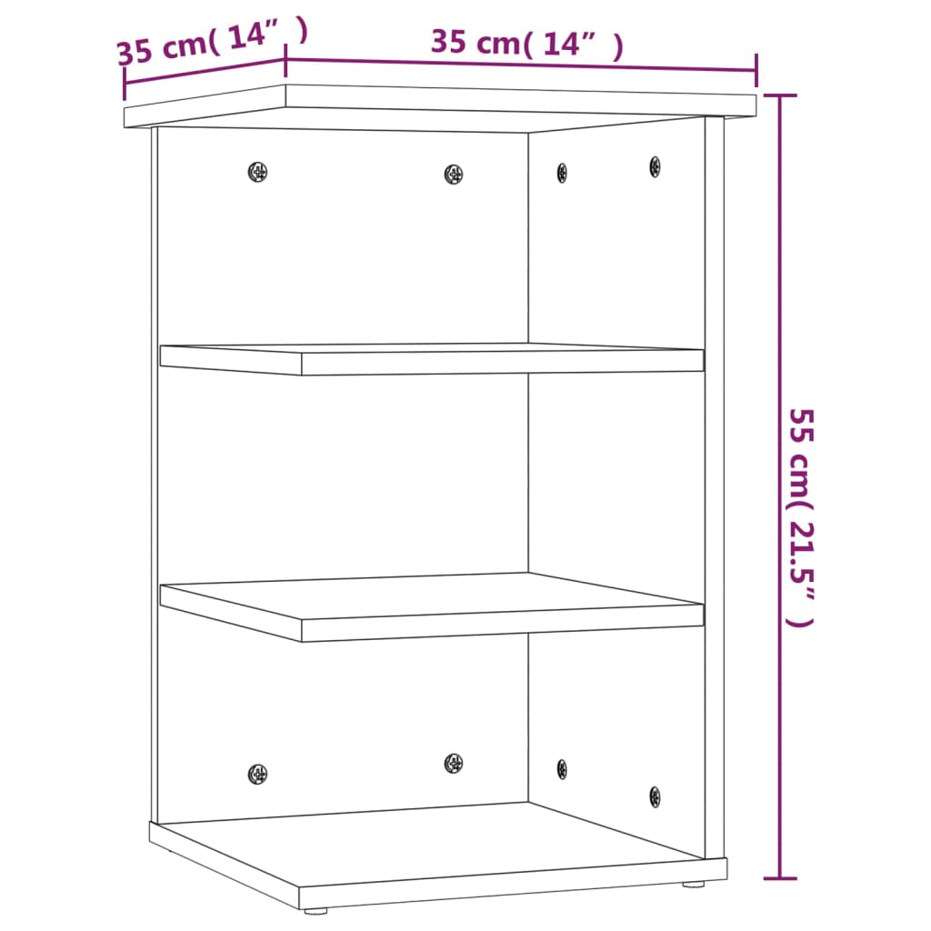 vidaXL Beistellregal Schwarz 35x35x55 cm Holzwerkstoff