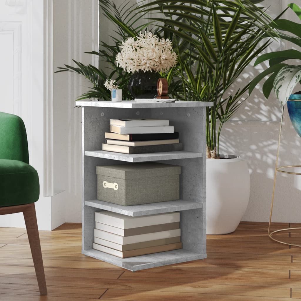 vidaXL Étagère d'appoint gris béton 35x35x55 cm en bois d'ingénierie