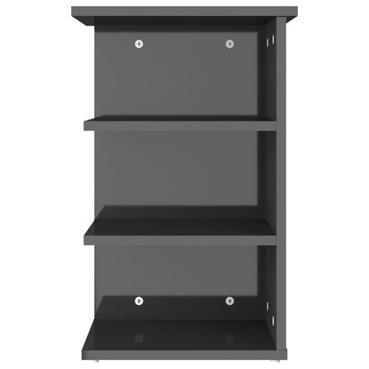 vidaXL Beistellregal Hochglanz-Grau 35x35x55 cm Holzwerkstoff