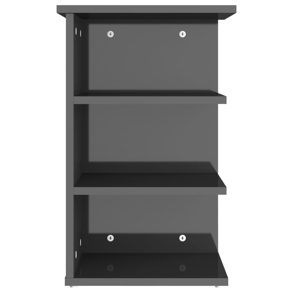 vidaXL Beistellregal Hochglanz-Grau 35x35x55 cm Holzwerkstoff